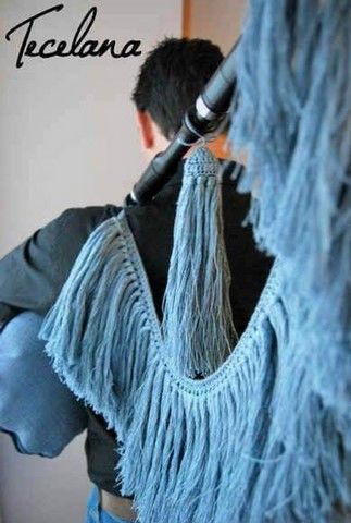 Flecos de gaita lino azul